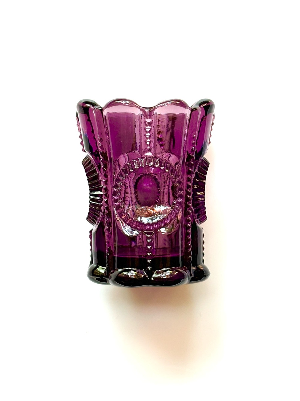 Vintage Vicking Glass Purple Toothpick Holder Collectible